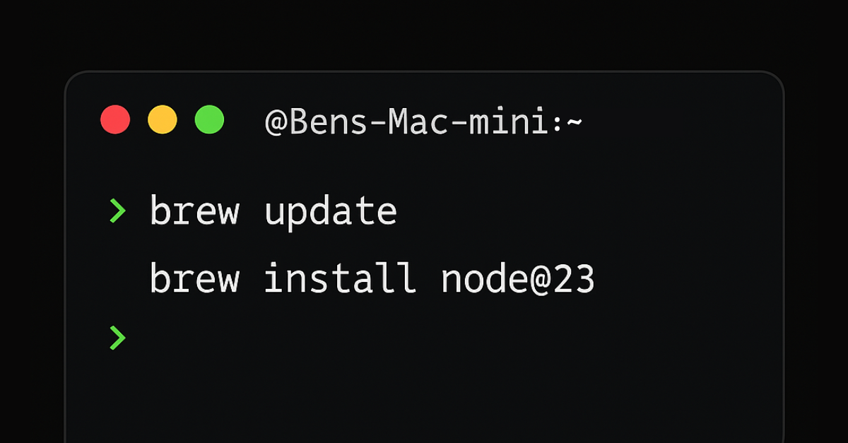 nodejs install macOS with Homebrew 