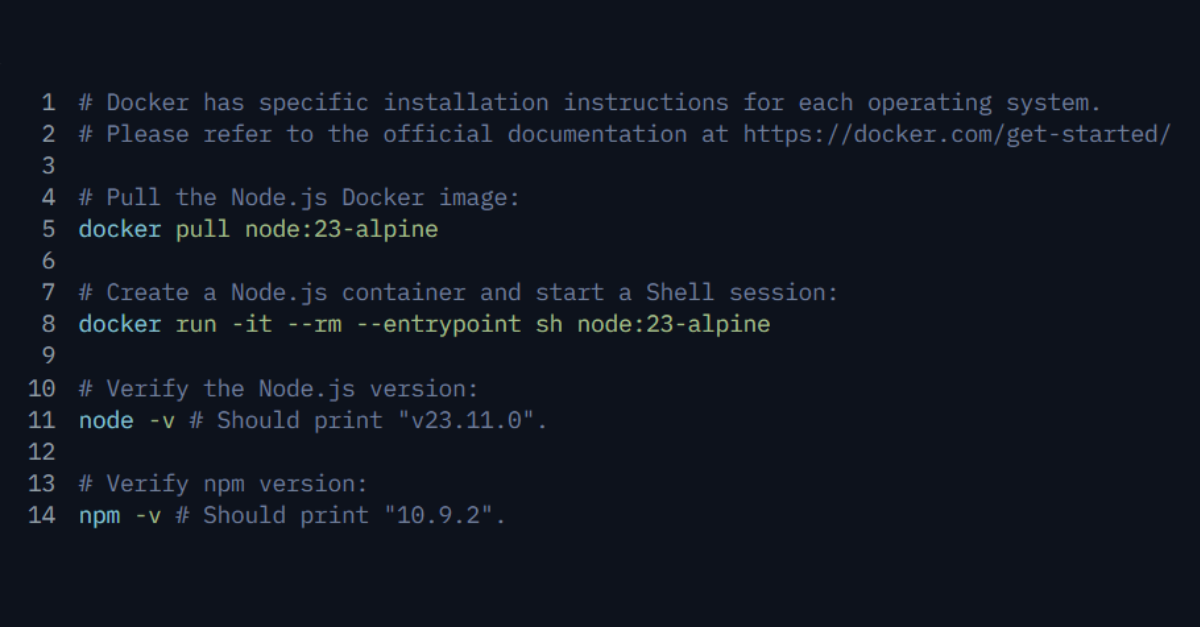 install npm with docker