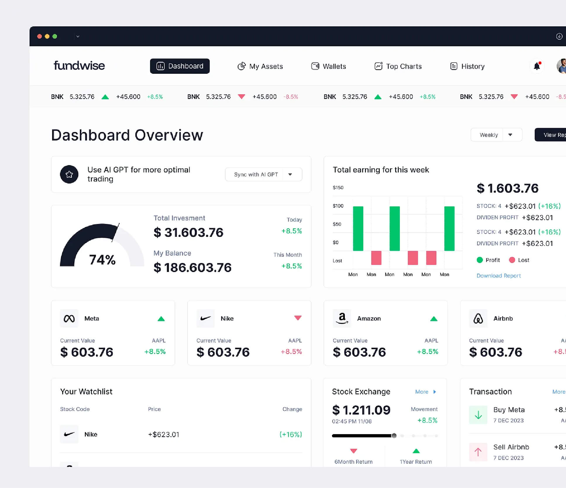 Fintech Investment Dashboard