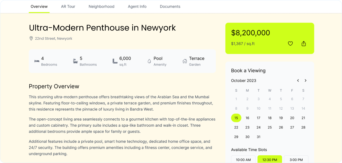 Havenly's luxury property feed showing personalized listings tailored to the user's preferences and budget