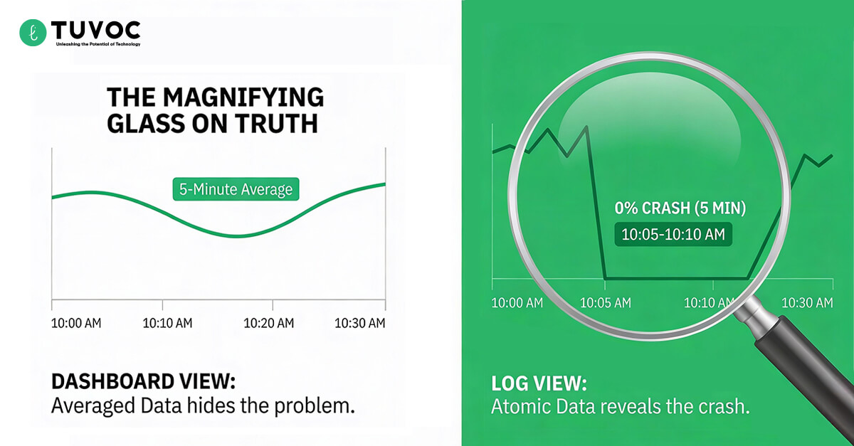 Magnifying glass revealing the truth