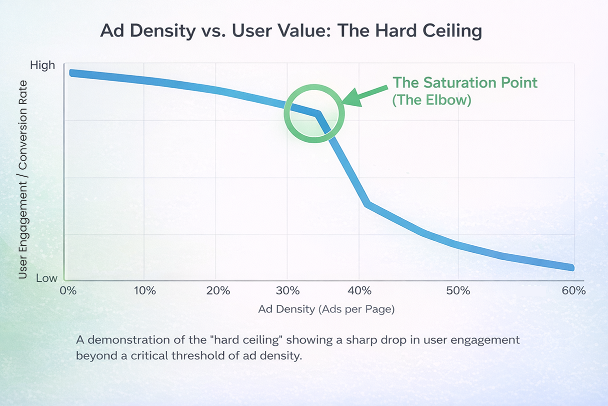 The diminishing returns of increasing ad density